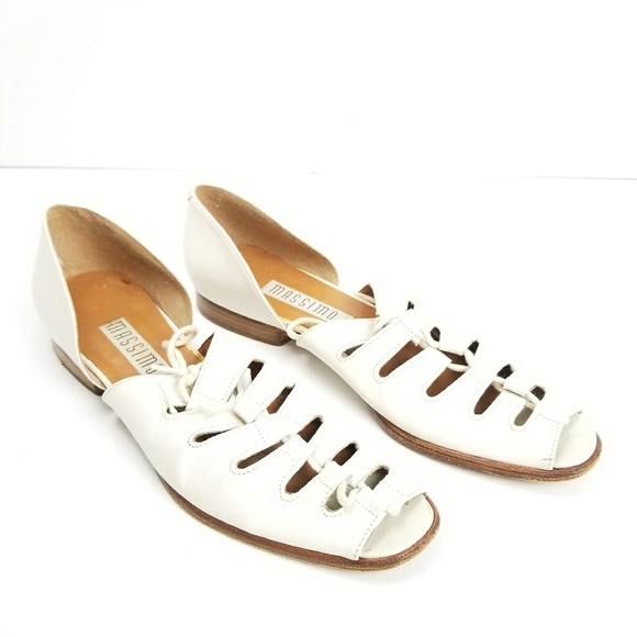 Massimo Italy  Sandals Flat Oxfords Faux Leather - Picture 1 of 5